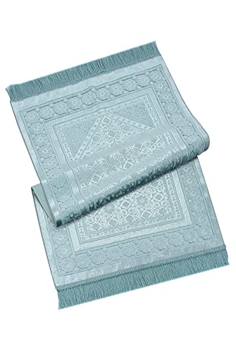 ihvan online, Soft Plush Lux Velvet Muslim Prayer Rug | Janamaz | Sajadah | Soft Islamic Prayer Rug | Islamic Gifts | Prayer Carpet Mat, Elegant, Color: Blue