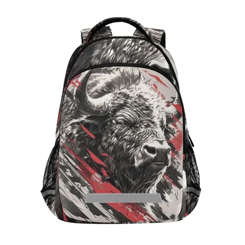 Sac à dos enfants Grey Bull sangle poitrine idéal pour les journées d'école CM2
