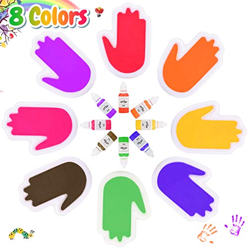Diyfrety Giochi Bambini 1 2 3 4 Anni, Kit de Huellas Manos para Bebé Bambino Regalo Giocattoli Bambini 1-8 Anni Kit de Almohadilla de Tinta Regalo Bambino 1-8 Anni Colorida DIY Regalo per Bambina