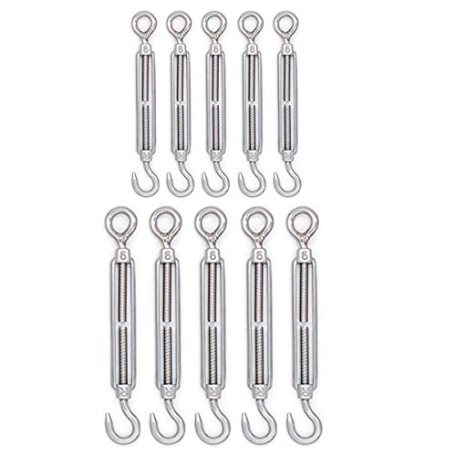 10pcs M6 Turnbuckles Best 304 Stainless Steel OC Hook Eye Wire Rope Tension-M6