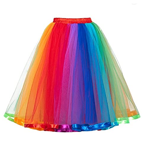 Windsfinr Gonna a tutù arcobaleno da donna, per feste di addio al nubilato, gonna in tulle a strati, costumi di Halloween, tutù, regalo per orgoglio gay orgoglio LGBT-Q, mese del gay pride, A1-a., L