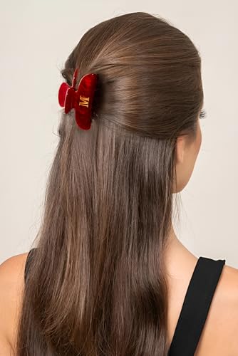Image of Initial Cute Hair Clips - Red Letter Elegant Hair Claw Clips, Glitter Claw Clips Durable Hair Clips, Wedding Gift, Bridesmaid Gifts, Birthday Gifts, Christmas Gift, Letter S