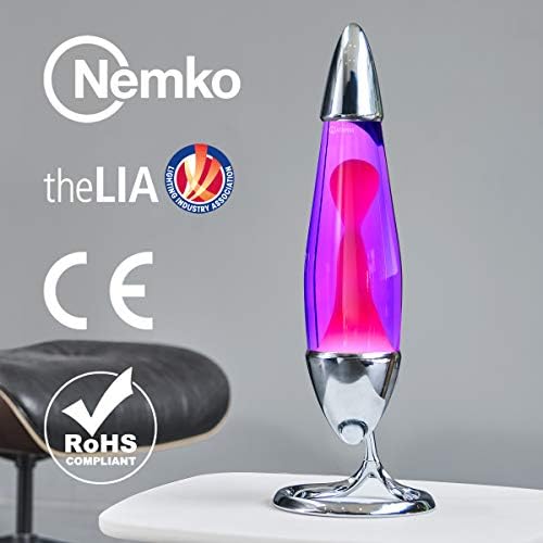 MATHMOS Lava Lamp Neo Lava Lamp for Children & Adults Violet/Pink