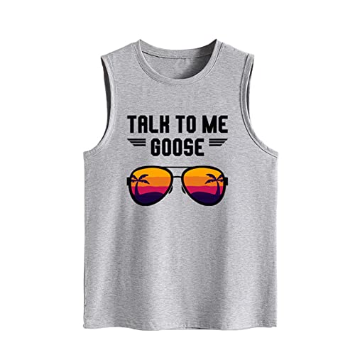 Womens Talk to Me Goose Graphic T-Shirt Vacation Sleeveless Yoga Tees Casual Round Neck Tank Tops