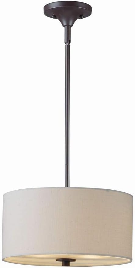 Maxim Lighting Bongo 2-Light Pendant/Semi-Flush Mount | Oil Rubbed Bronze Finish | Metal Shade | Convertible Pendant Ceiling Light | 10011OMOI
