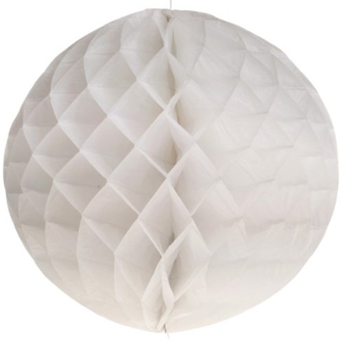 White Tissue Paper Honeycomb Ball Decoration x 1 Ideal Party or Wedding Decoration