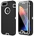 ONOLA Compitable with iPhone 8 Plus Case,iPhone 7 Plus Case + Tempered Glass Screen Protector [2 Packs] Heavy Duty Protection Phone Case for iPhone 8 Plus & 7 Plus (Black Grey, iPhone 8/7 Plus)