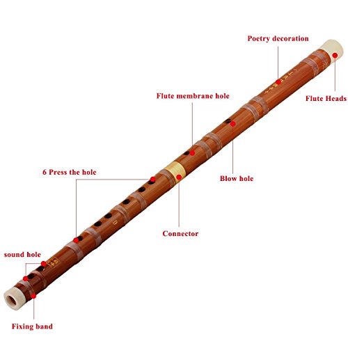 Moonangel Traditional Handmade Chinese Musical Instrument Bamboo Flute Dizi In D Key 1 Pcs thumb #5