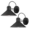 Globe electric 44165 1 light outdoor wall sconce 2 pack weatherproof black finish outdoor lighting modern wall lighting porch light front porch decor patio decor outdoor bulb not included  urban country home decor