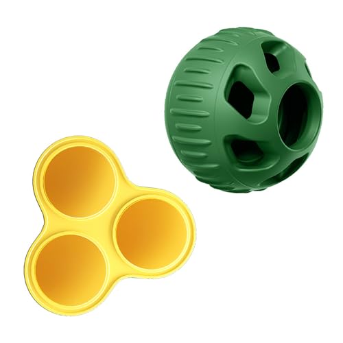 Msioytog Kauspielzeug für Hunde, Silikon, befüllbarer Leckerli Ball, Beißspielzeug für Aggressive Kauer, Leckfutter für Zähne, sauberes Training, kaubeständiges Hunde Puzzle
