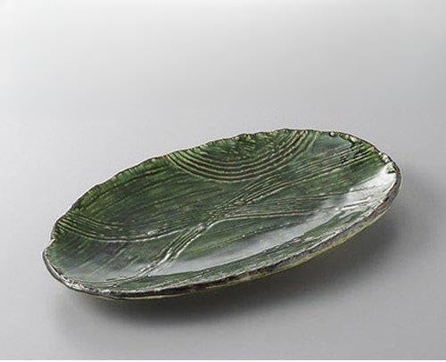 セトモノホンポ(Setomonohonpo) Set of 3 Ceramic Dishes, Oribe Combed Oval Plate, 9.4 x 5.7 x 1.0 inches (23.8 x 14.5 x 2.5 cm), Japanese Tableware, Restaurants, Commercial Utensils, Tableware, Tableware