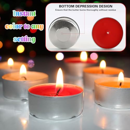 28 Stück Teelichter Kerzen Bunte Teelicht Farbig Farben, Sauber Brennende, Rauchfreie Farbigen Teelichter, Mini Teelicht Deko Kerzen Farbkerzen für Hochzeitszeremonien Bad Spa Halloween Weihnachten