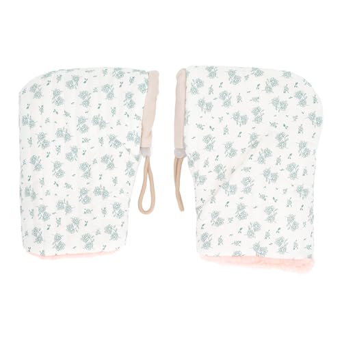 Luvas de Bicicleta Infantis Com Cordão Ajustável, Forro de Pelúcia Macio, Estampa Floral Fofa, Uso V