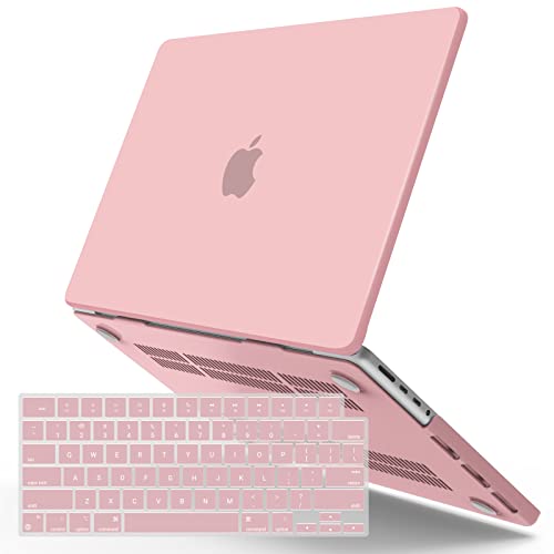 Coque rigide Mac Pro 14 A2442 rose avec film clavier pour MacBook M1 Pro