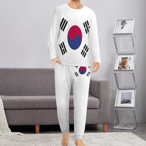 TAIZIYEAH Mens Pajamas Set Nicaragua Flag Nightwear Sleepwear Long Sleeve Top Bottom Warm Plus Size2