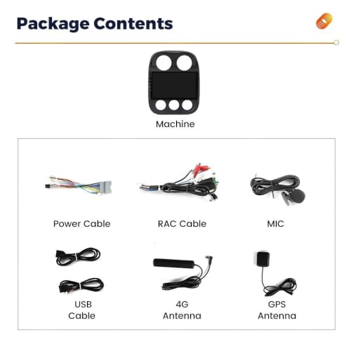 Radio coche DAB doble DIN Android 14 con Bluetooth y control de volante para Jeep Compass 6