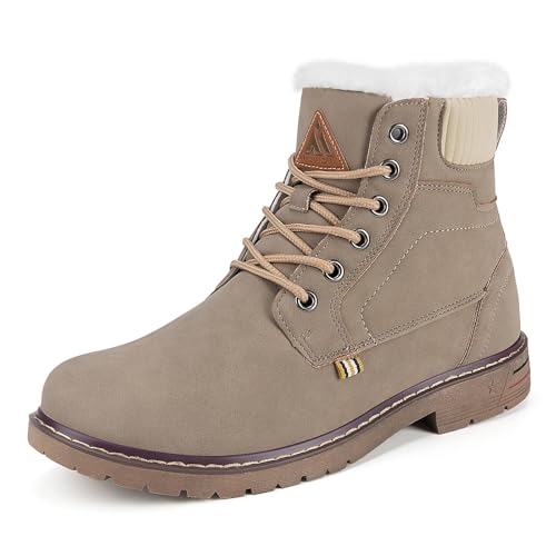 Image of Mishansha Snow Boots for Women - Waterproof Winter Hiking Boots with Warm Fur Lining, Anti-Slip Sole, Insulated Outdoor Cold Weather Booties