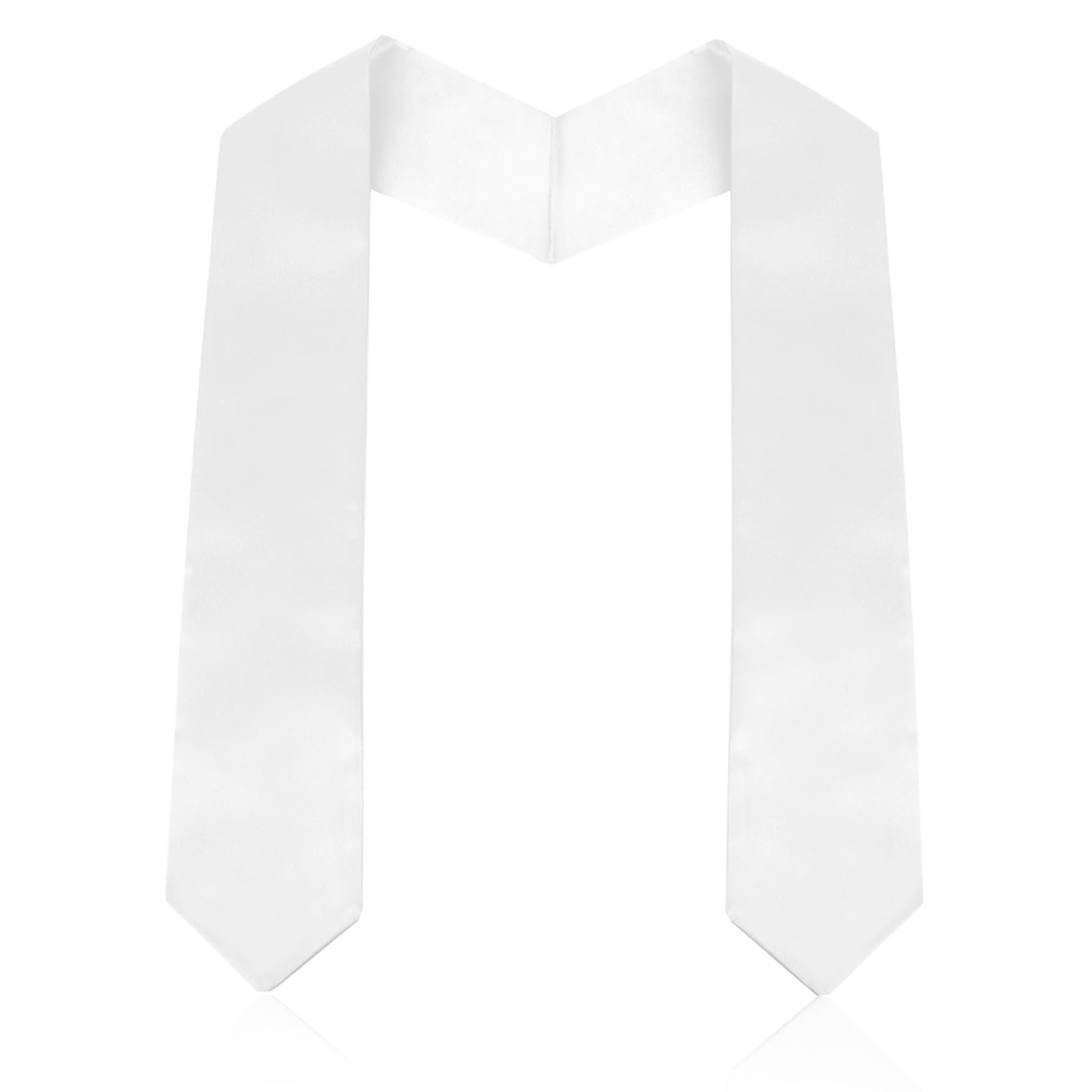 rugwioyu Kids Graduation Stole, 40 Inch White, Classic Solid Kindergarten Preschool Primary School Graduation Stole Sash for 5-12 Years Old Boys & Girls, Novelty Scarf