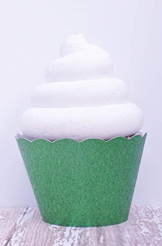 Green Glitter Cupcake Wrappers Party Dessert Decorations Standard And Mini Holders Set Of 12 #TOP10