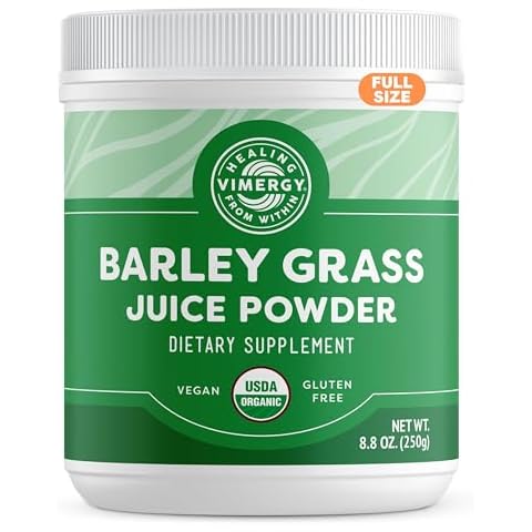 Vimergy Barley Grass Juice Powder – Clean Superfood Formula – Promotes Cardiovascular Health* – Organic, Vegan & Gluten-Free – Regular Size 250g Cover