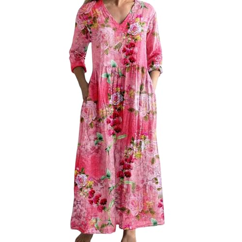 Robe maxi à bretelles rose taille M pour femme élégante