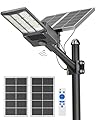 Gefolly SL-12000W Solar Street Light Outdoor 900000LM Wide Angle Commercial Parking Lot Lights Dusk to Dawn 6500K Flood Security Light IP67 Lamp for Basketball Court, Yard, Road