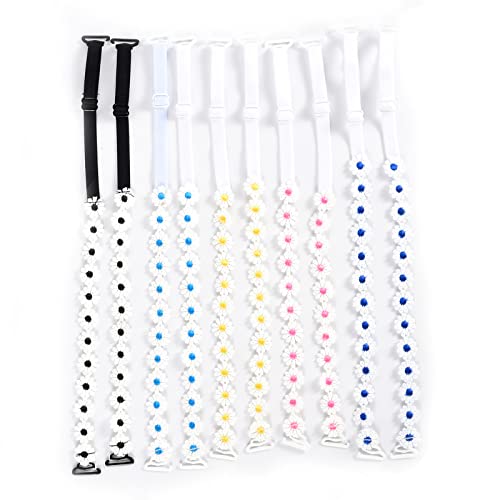 5 Paar BH-Träger, Blumenspitze, verstellbare Unterwäsche, BH-Träger, Ersatz-Schultergurt, schwarz, Einheitsgröße Passen Alle Cover