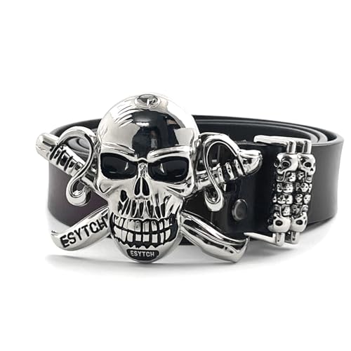 Huge Big Skull Buckle Leather Belt Gothic Belts For Mens Biker Rock Punk Waistband Cool2