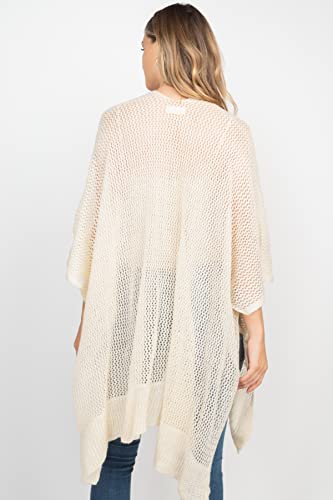Image of RIAH FASHION Bohemian Sequin Glitter Shawl Wrap Poncho - Kimono Cardigan, Sparkly Metallic Mesh Scarf, Open Knit Crochet
