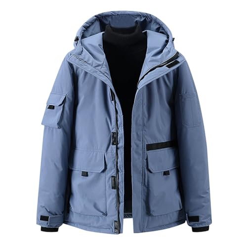Manteau homme hiver chaud à capuche et doudoune de randonnée grande taille