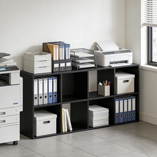 SageNest 8 Cube Storage Organizer Shelf, Open Cube Bookshelf, Reversible Bookcase, Sturdy Modern Storage for Home Office, Bedroom, Living Room, Black by SageNest - Image 3