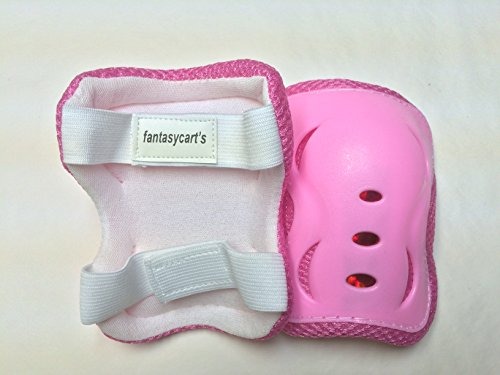 Fantasycart's kids Children Cycling Roller Skating Knee Elbow Wrist Protective Pads Pink