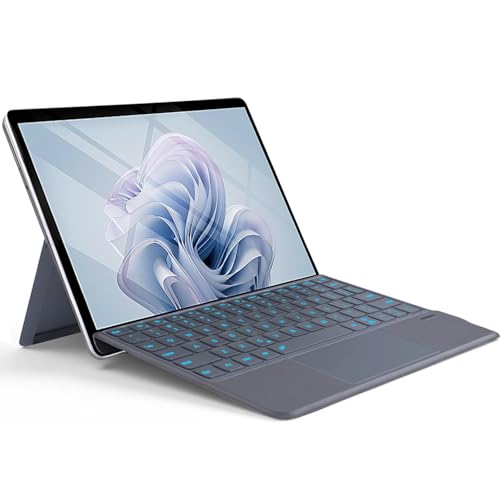 Backlit Keyboard for Surface Go 4/3/2/1 7 Colors Font Backlight Detachable Wireless Type Cover With Trackpad Compatible With Microsoft Surface Go 4 2023 / 3 2021 / 2 2020 / 2018