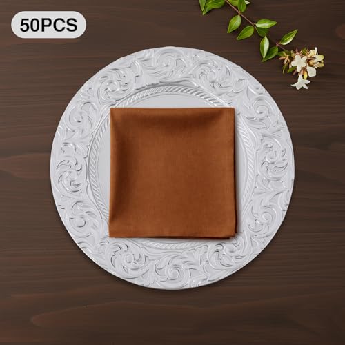 Platos Cargadores Redondos Plateados 13 pulg Pack x50 miniatura 7
