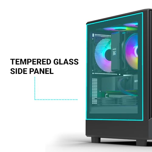 Image of Ant Esports 120 Air Mini M-ATX Computer Case /Gaming Cabinet - Black | Support M-ATX, M-ITX | Pre-Installed 3 Static RGB Fans