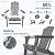 THOEOE Folding Adirondack Chair,HDPE All-Weather Outdoor Chair with Cup Holder,Wooden Textured,Fire Pit Chair,Plastic Patio Chair for Deck,Backyard,Garden,Lawn, Grey