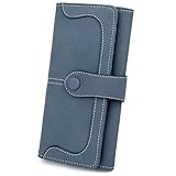 UTO RFID Wallet for Women Vegan Leather 18 Card Slots Card Holder Long Bifold Checkbook 5.5' Phone...