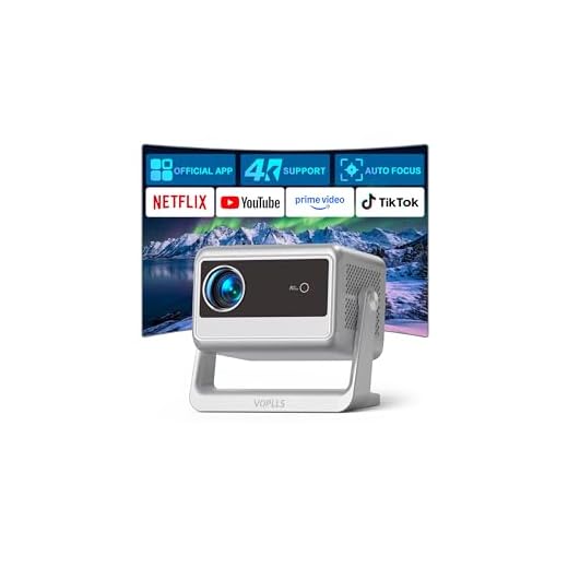[Auto Focus & Keystone] VOPLLS 4K Projector with Wifi and Bluetooth, Netflix Officially-Licensed Smart Video Projector, Native 1080P 600 ANSI Outdoor Movie Projector, Dolby Audio/MAX 300'' Display