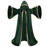 【Multiple colors】There are ten exquisite color tones available - blue, gray, light gray, black, apricot, red, military green, purple, brown, and green - to meet different role-playing scenarios and activity requirements.Medieval cloak with a hood and gold printed made you look noble and elegant