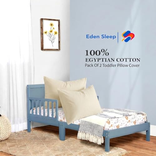 Image of Toddler Travel Baby Pillowcases, Ivory Pack of 2 Zipper Closure Pillow Cover 100% Cotton Small Pillowcase, 500 Thread Count Nersury Pillowcase 12x16 inch, Ivory Solid