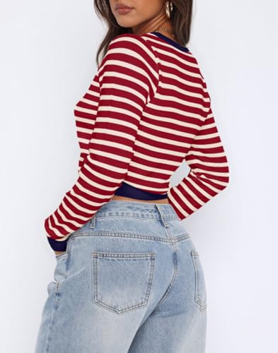 Image of Ezbelle Women's Long Sleeve Open Front Cropped Lightweight Cardigan Sweater Button Down Shirt 2026 Fall Tops