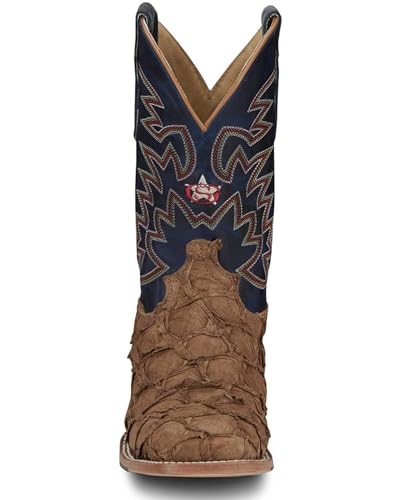 Justin Ocean Front 11" Pirarucu Men's Western Boot - Exotic Leather, Durable Design, Tan - 12 D4