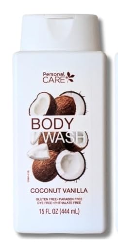 Moisturizing Body Wash, Coconut Vanilla Scented, Safe For All Skin Types, Hydrating Formula, 15 Fl Oz, Paraben Free, Gluten Free, Dye Free