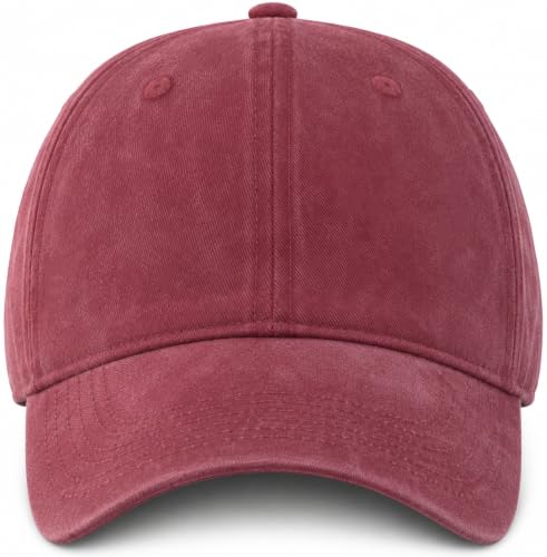 Image of Vintage Washed Cotton Baseball Caps Men Women Adjustable Unstructured Low Profile Dad Hat