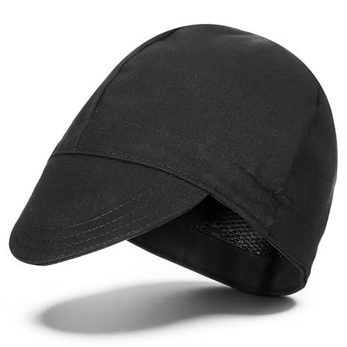Image of Gemoioio Reversible Welding Caps for Men, Black Cotton Cloth Welding Hat, Washable Water Fireproof Welder Cap for Safety and Protection While Weldings to Men Women