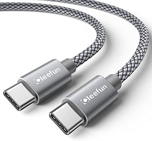 CLEEFUN Long USB C to USB C Cable [3M, 2-Pack], PD 60W USB Type C to C Fast Charger Charging Lead Compatible With MacBook Pro,iPad Air 4/Pro 2020,Samsung Galaxy S21 S20 Note 20 Ultra Plus S20 FE