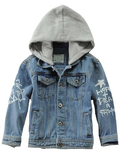 Kids Denim Jackets Hooded Stylish Jean Jacket Casual Jean Coat Tops