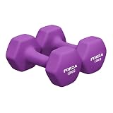 FORZA Coppia di manubri esagonali in neoprene, con impugnatura antiscivolo, design ergonomico per allenamento della forza e allenamenti a casa, disponibili in diversi pesi (12 kg)