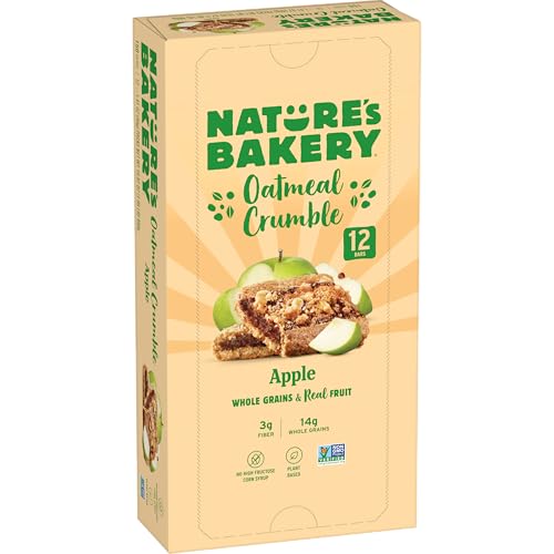 Nature’s Bakery Apple Oatmeal Crumble Bars, Real Fruit, Nut Free, 12 Pack