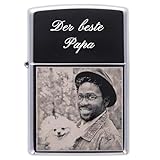 Zippo personnalisé avec Gravure Photo   Briquet tempête argenté chromé High Polish